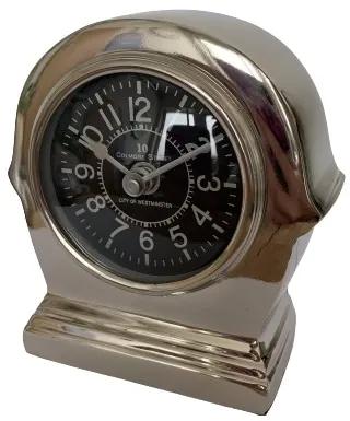 Strieborné kovové stolné hodiny - 11 cm
