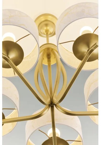 Jupiter 2110 - Luster na tyči KASZMIR 5xE27/15W/230V biela/zlatá/mramorový dekor