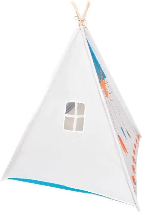EcoToys Detský indiánsky stan Teepee, modro-biely, 8177
