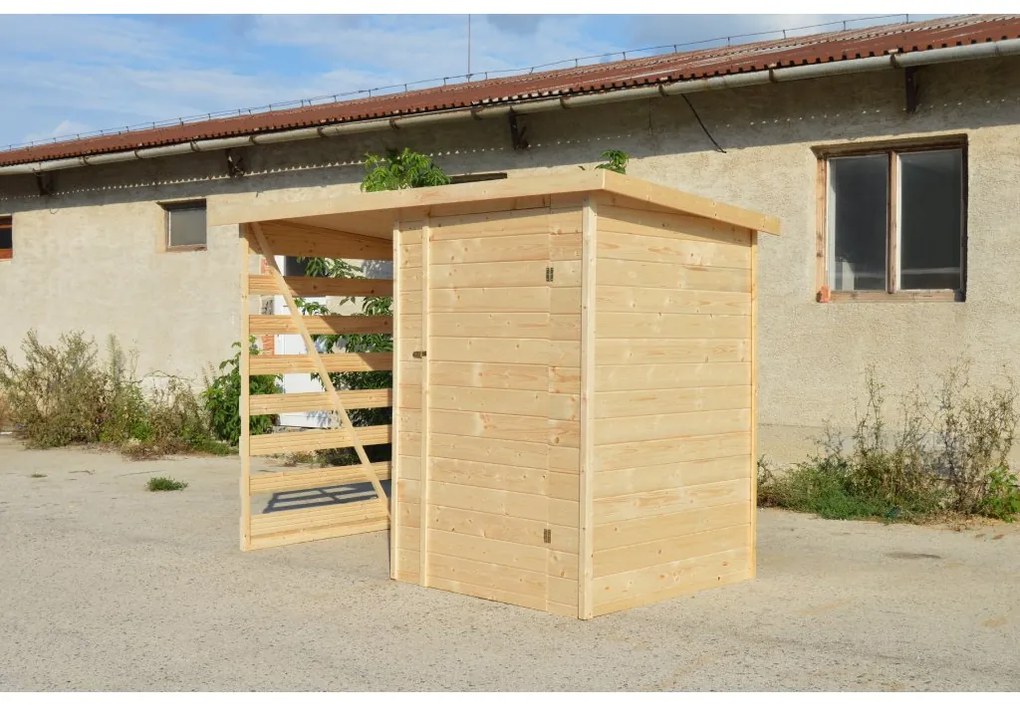 Dreváreň so záhradným domčekom 3-Kubík (1,35 × 2,7 m)