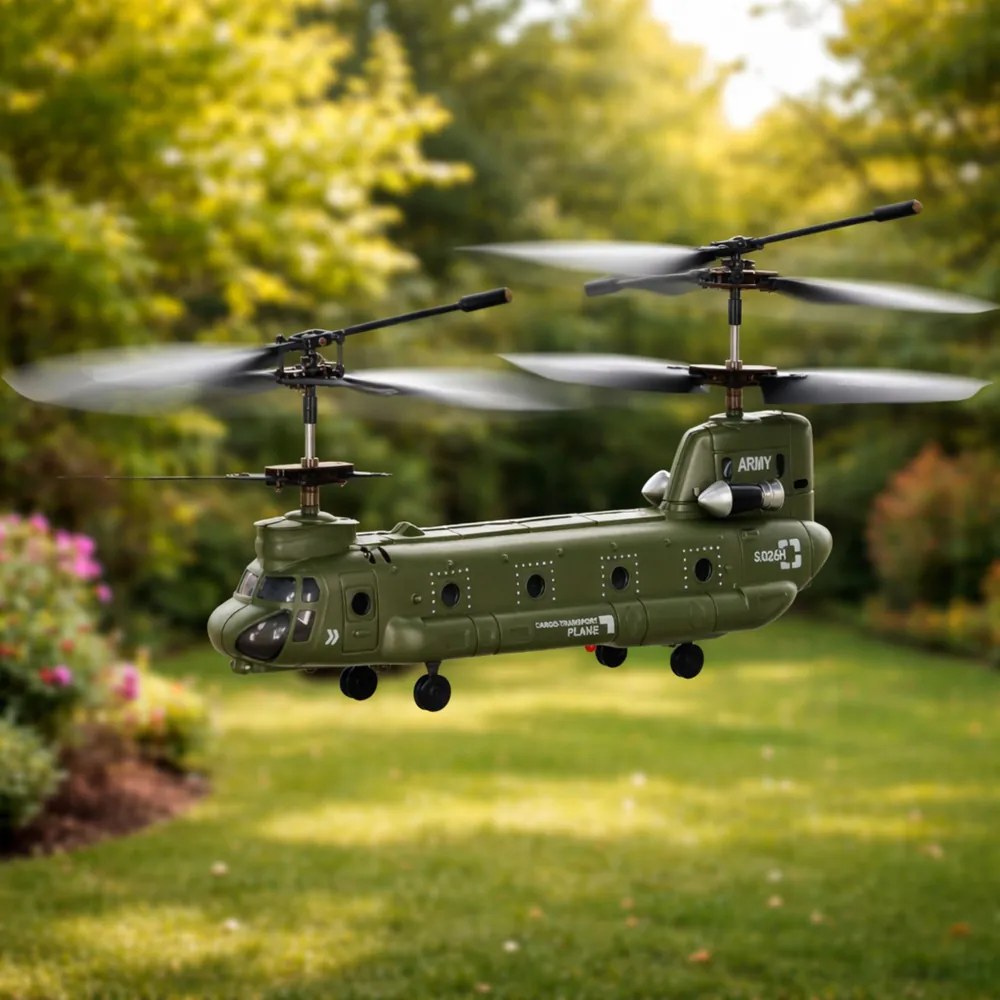LEAN Toys Syma S026H-1 RC vrtuľník na diaľkové ovládanie Khaki Green