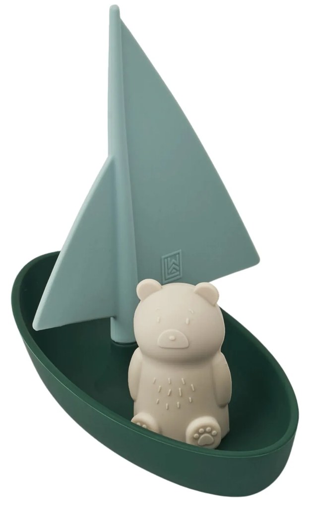 LIEWOOD Hračka do vane Ensley Boat Whale Blue – set 2 ks