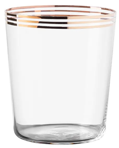 Poháre Tumbler s tromi pruhmi v zlatej farbe 440 ml set 6 ks - 21st Century Glas - 322175