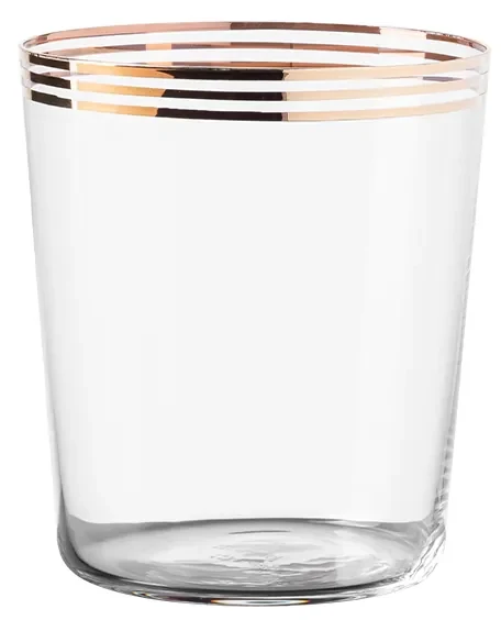 Poháre Tumbler s tromi pruhmi v zlatej farbe 440 ml set 6 ks - 21st Century Glas - 322175