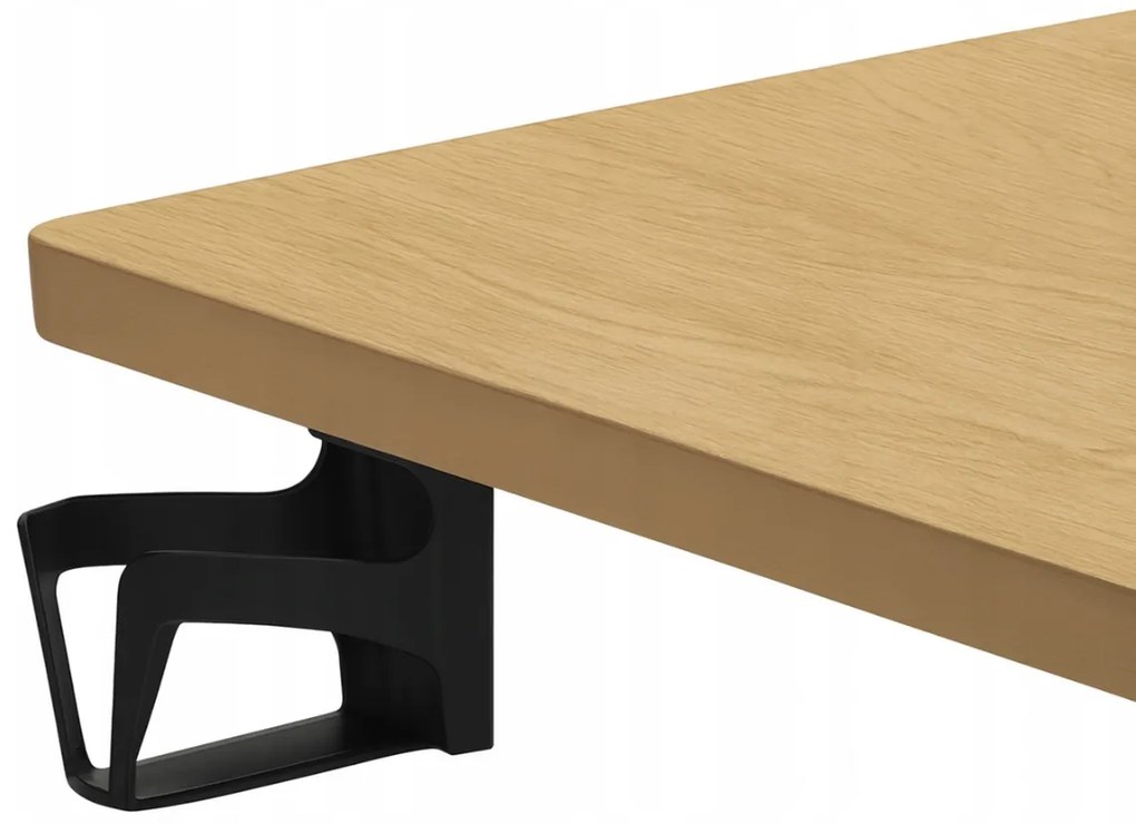 Herný stôl BR04 svetlohnedý s čiernym rámom 140 cm