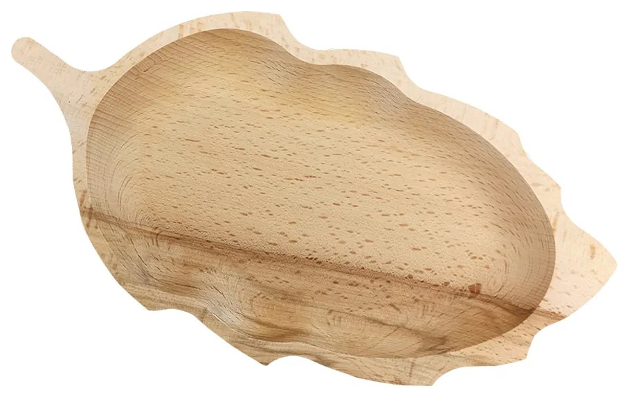 AMADEA Drevená miska list, masívne drevo, 34 cm
