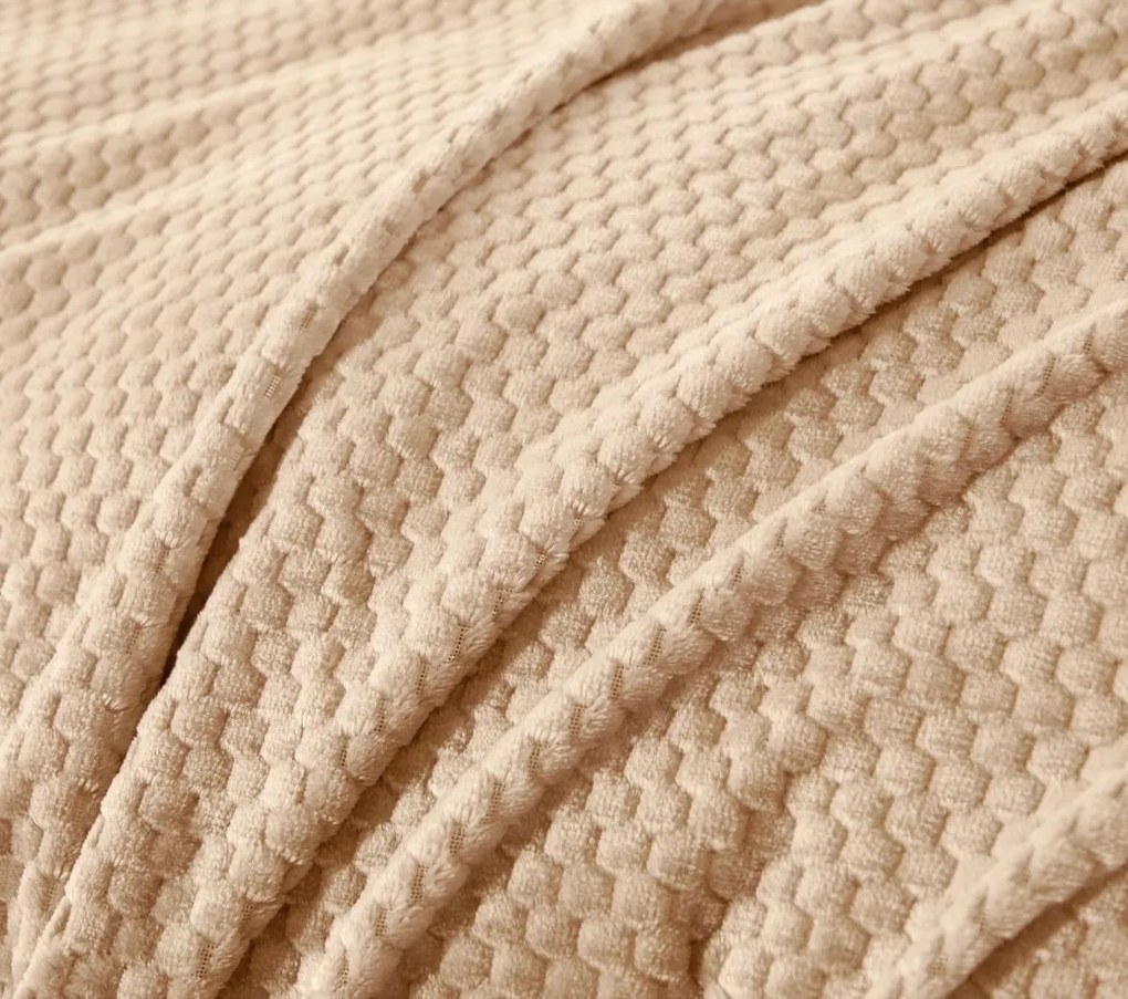 Dekorstudio Obojstranné plyšové posteľné obliečky PMK-03 v béžovej farbe Rozmer posteľných obliečok: Šírka x Dĺžka: 160x200cm + 2 ks 70x80 cm