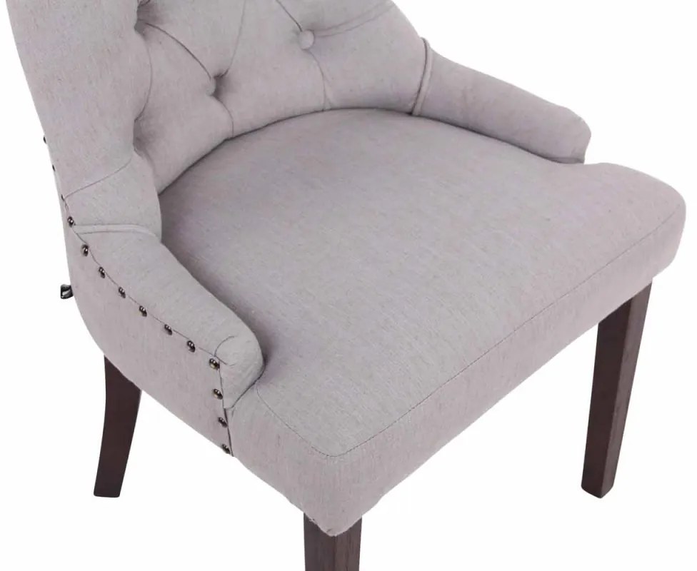 Jedálenská stolička Aberdeen - látka, drevené nohy antik tmavé - Sivá