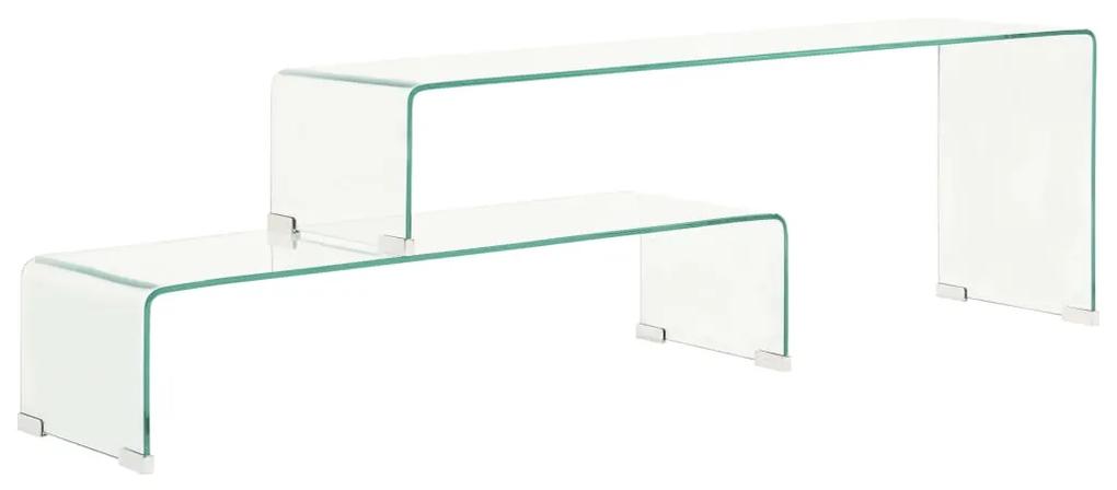 Konferenčné stolíky 2 ks 90x30x20/110x30x40 cm, tvrdené sklo