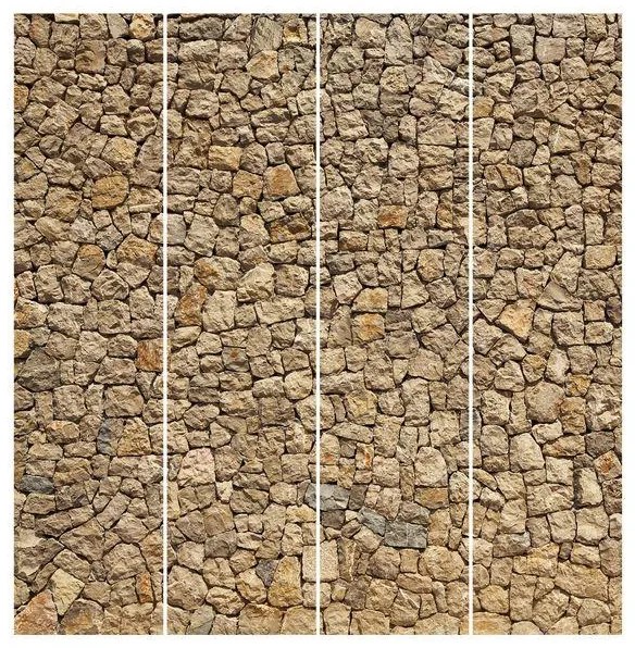 MANUFACTURER -  Súprava posuvnej záclony - Staré múry dlažbového kameňa - 4 panely
