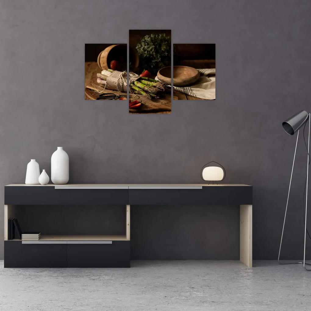 Obraz špargle na stole (90x60 cm)