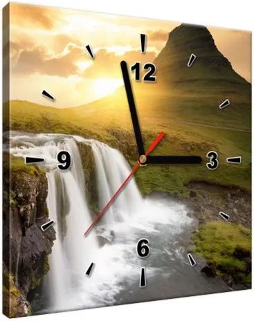 Obraz s hodinami Islandská krajina 30x30cm ZP2050A_1AI
