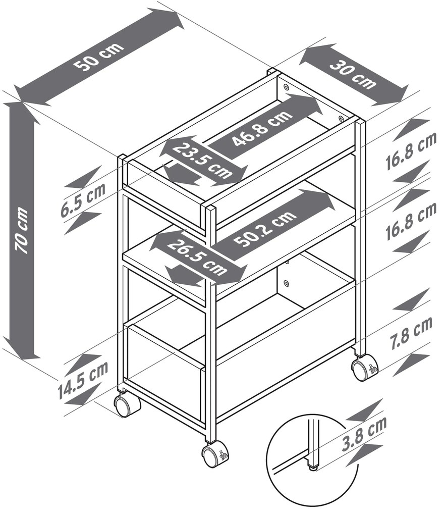 Regál »KLAAR« na kolieskach
