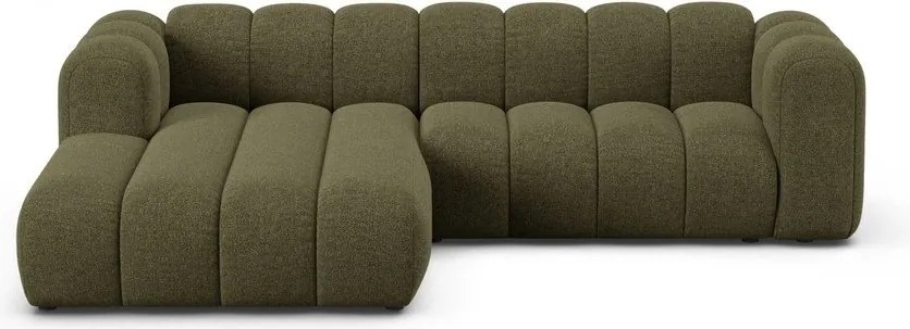 Zelená ženilková rohová pohovka (ľavý roh/s leňoškou) Lupine – Micadoni