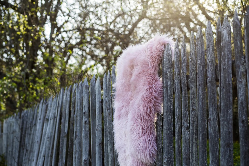 Ovčia kožušina ružová