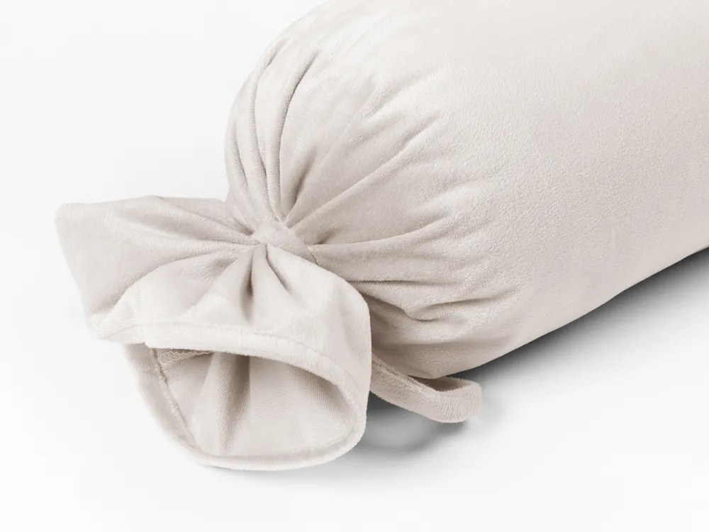 Biante Zamatový vankúš valec bonbon Velvet Prémium SVP-024 Krémovo biely 15x60 cm