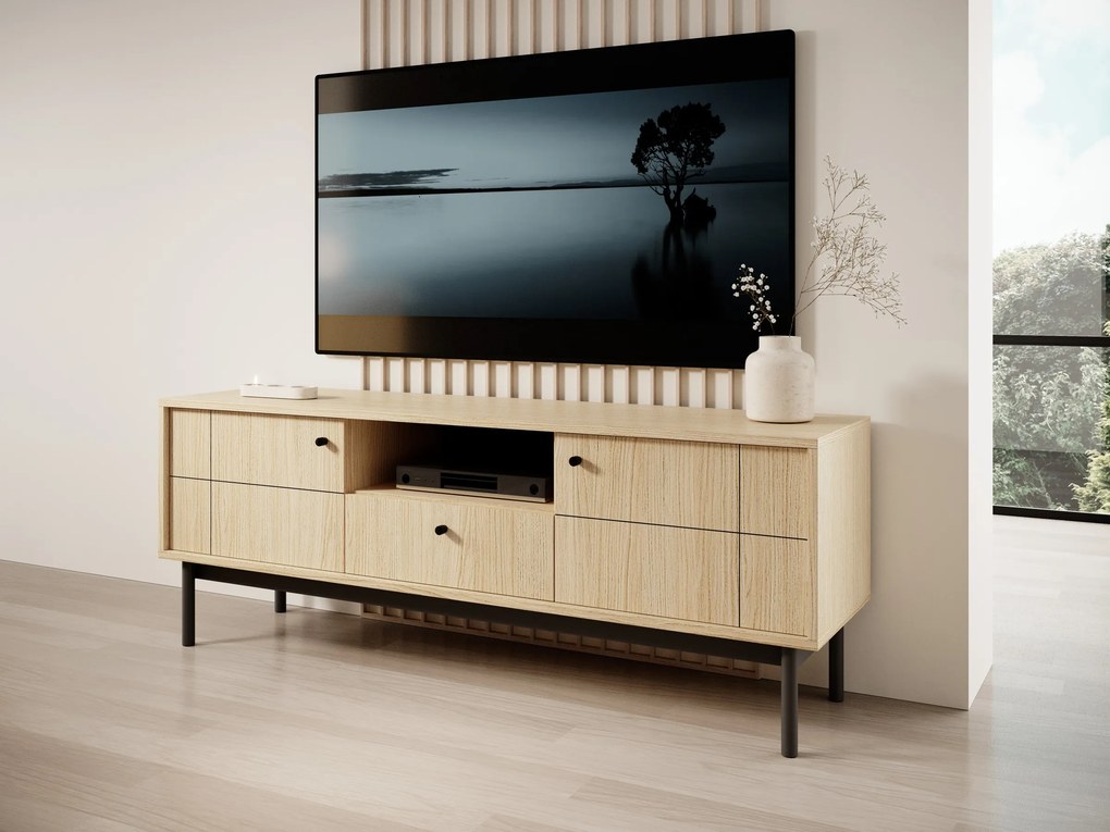 Televízny stolík Japandi 153 cm dubová línia
