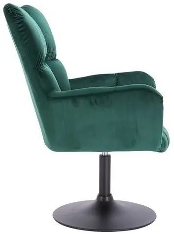 LuxuryForm DESIGN Otočné kreslo AURORA VELUR na čiernom tanieri - zelené
