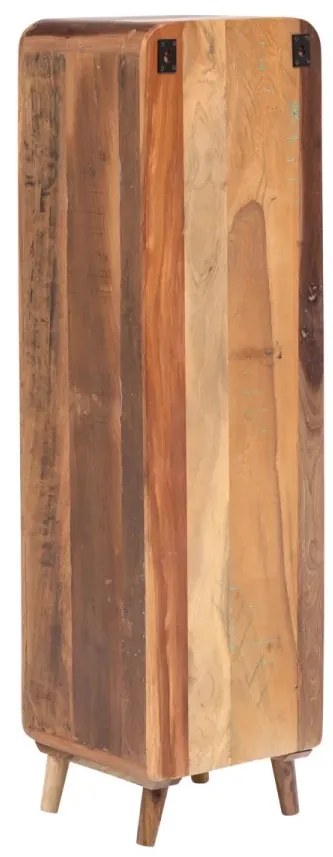 furniture-nabytek.cz - Masivní koupelnová vysoká skříňka Calcutta II z recyklovaného dřeva, lakovaná, vícebarevná – 35×35×135 cm