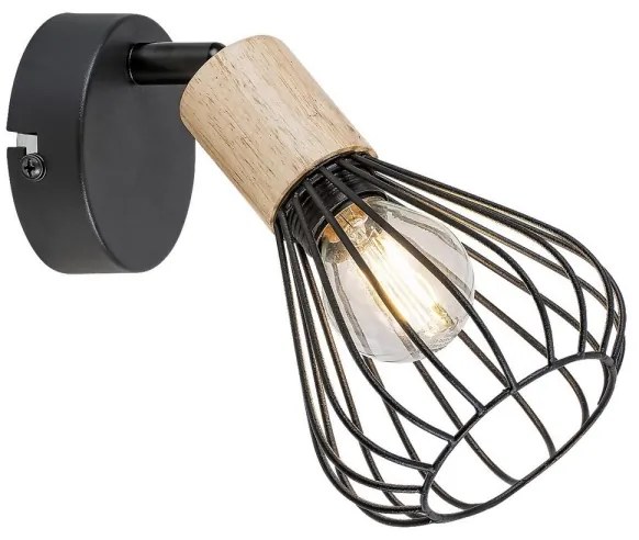 Rabalux 3147 - Nástenné bodové svietidlo FARFALLE 1xE14/25W/230V čierna/buk
