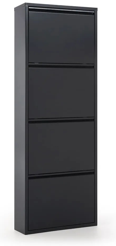 Antracitová kovová výklopná skrinka na topánky 50x136x15 cm Ode – Kave Home