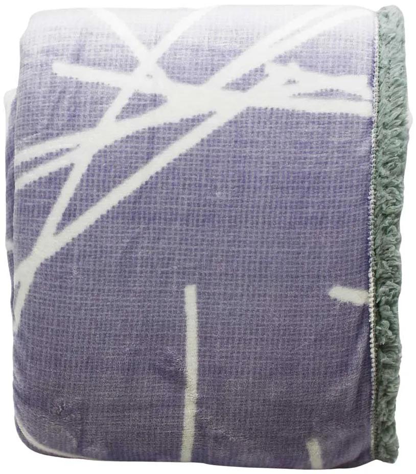 HOME ELEMENTS Flanelová deka s baránkom 150 x 200 cm, svetlo fialová