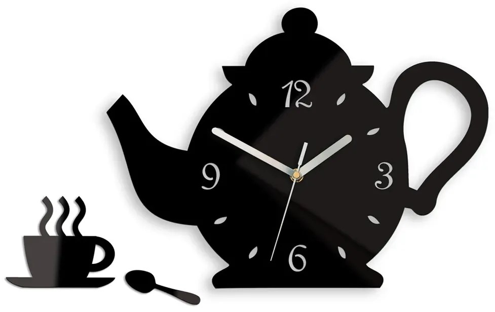 Nástenné hodiny Kettle čierne