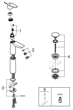 GROHE 23777001 - Umývadlová batéria START EDGE veľkosť XL lesklý chróm