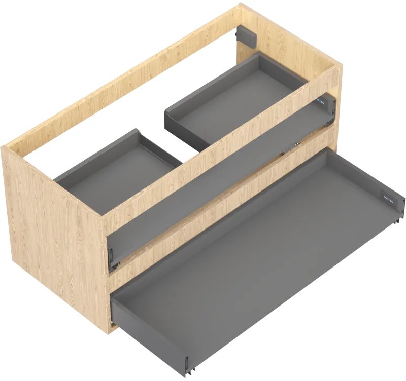 Mexen Box-A, závesná skrinka 100 cm, 2 zásuvky, dub, 91AX0-1000-470-2-81