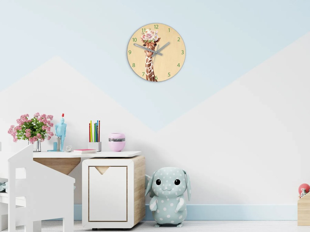 Detské nástenné hodiny Ami Žirafa 30 cm viacfarebné II