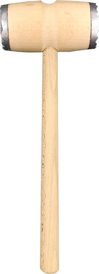 AMADEA Drevená palička na mäso s kovom, masívne drevo, dĺžka 28 cm