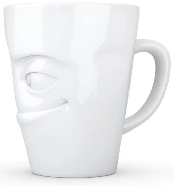 Biely šibalský porcelánový hrnček s uškom 58products