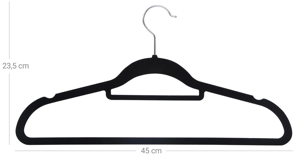 Ramienko na oblečenie s čiernym velúrom, 20ks