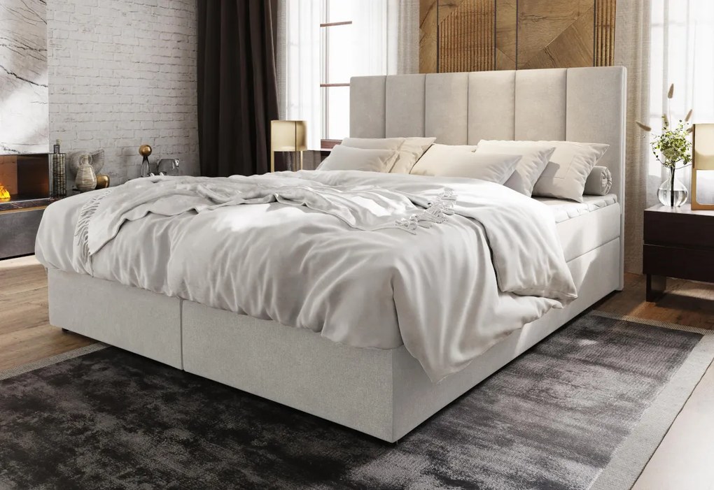 Čalúnená posteľ boxspring KARDI, 160x200, cosmic 10 + topper