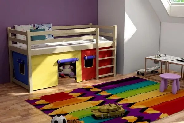 MAXMAX Vyvýšená detská posteľ z MASÍVU 180x80cm - ZP002