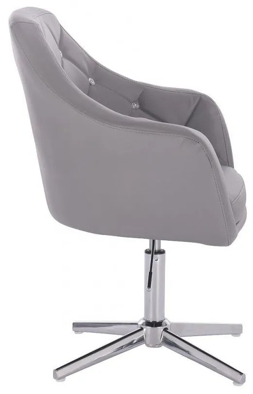 LuxuryForm DESIGN Kreslo ROMA na striebornom kríži - šedé