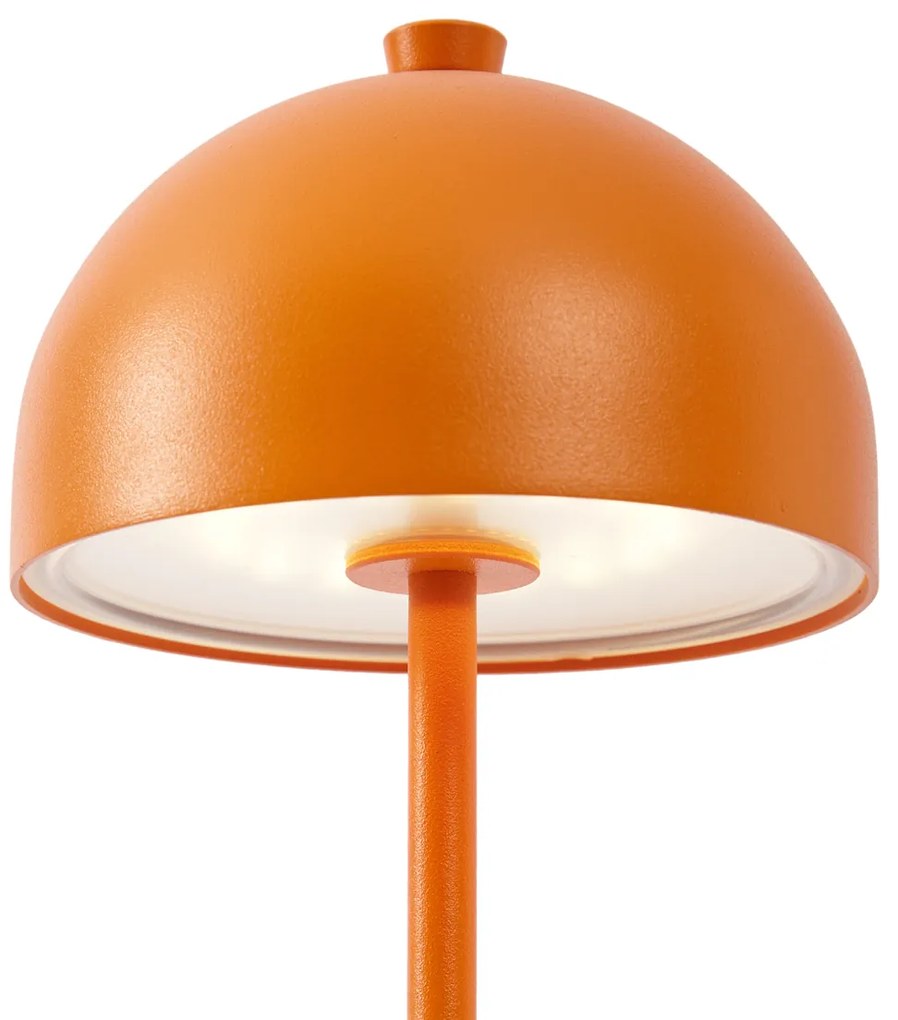 Stolná lampa oranžová vrátane LED IP54 Nabíjateľná s nabíjacou stanicou - Squirrel