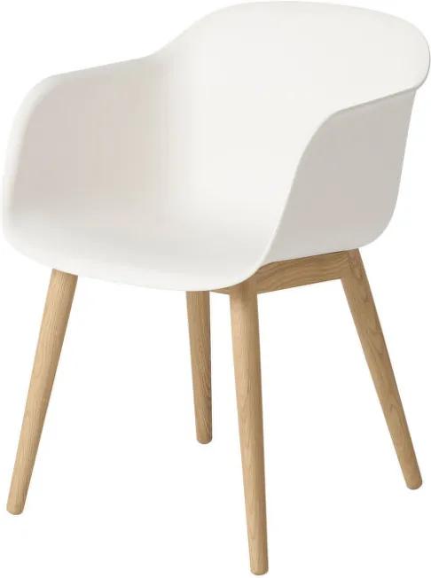 Muuto Stolička Fiber Arm Chair, wood base, natural white/oak