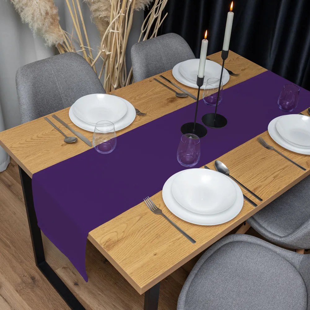 Biante Dekoračný behúň na stôl Rongo RG-082 Tmavo fialový 20x140 cm