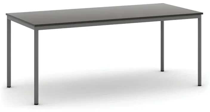 Stôl jedálenský, 1800 x 800 mm, tmavo sivá podnož, wenge