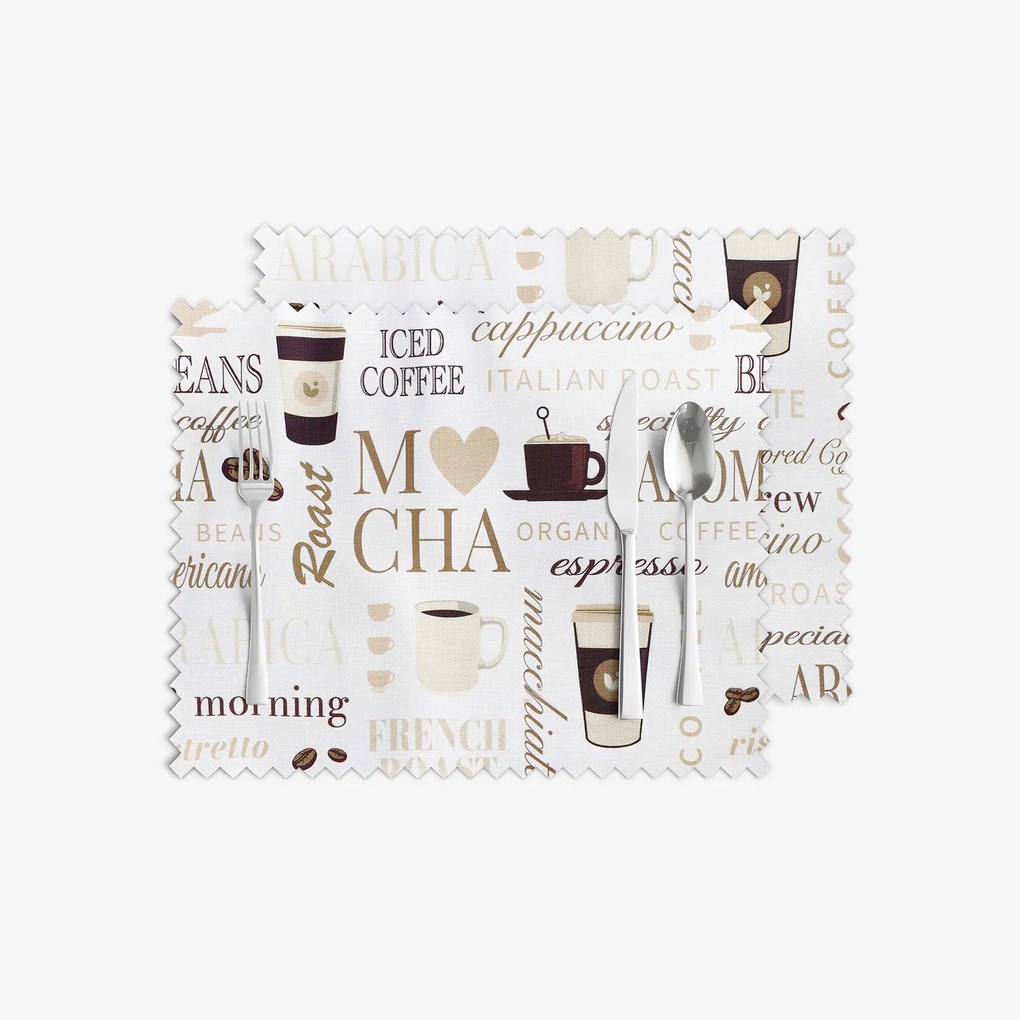 Goldea prestieranie na stôl teflónové - kávové menu - sada 2ks 30 x 40 cm