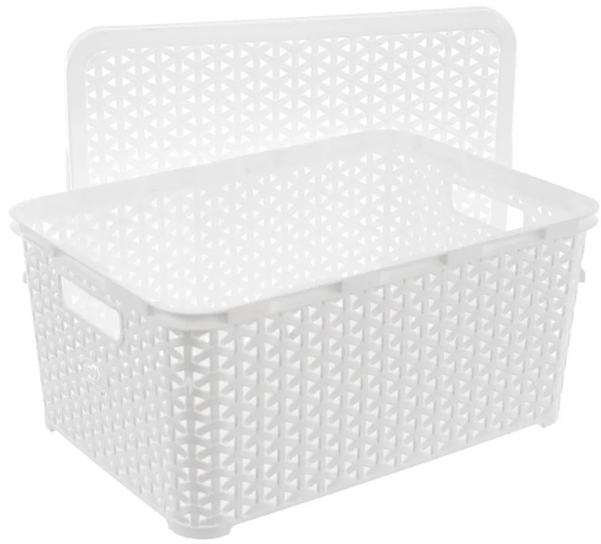 Orion Úložný box, ratanový košík, HOBBY s vekom, biely 10 l - 35 x 24 x 16 cm