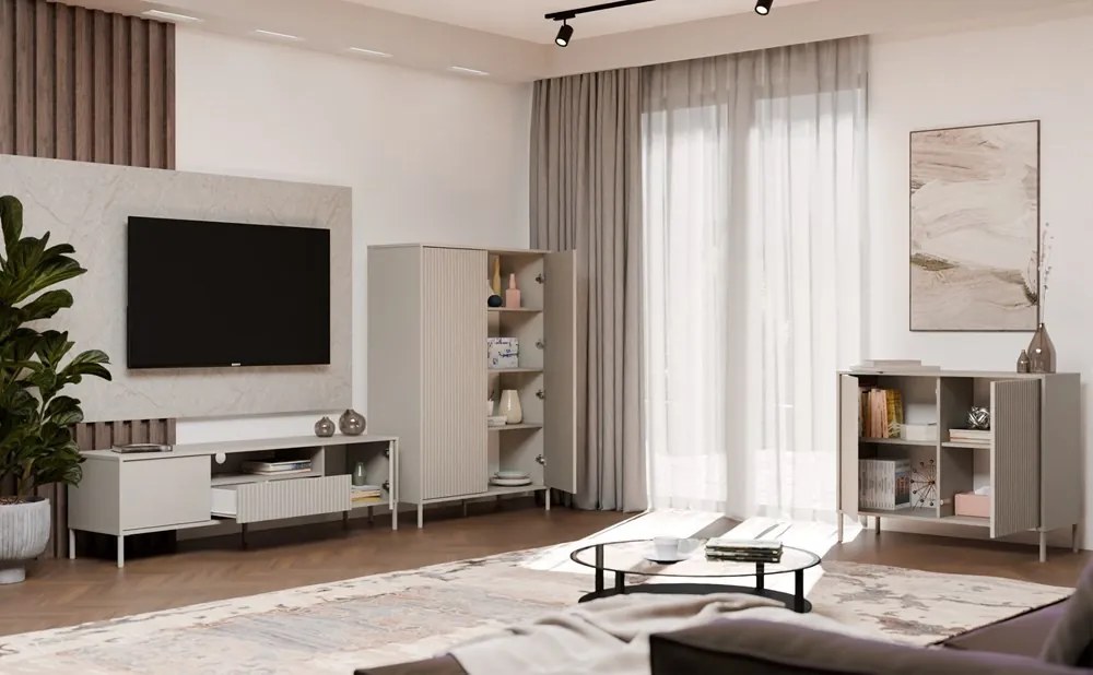 Komoda Kamaro 2D štíhla 103 cm kašmír