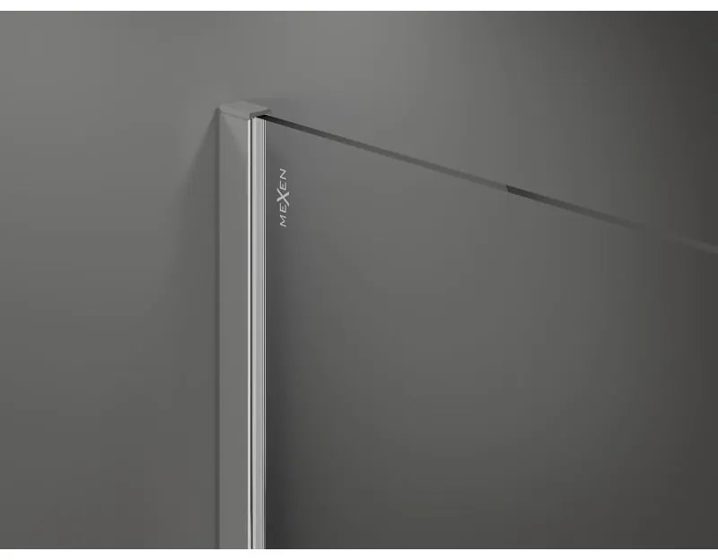 Mexen Kioto, zaoblená sprchová zástena 100 x 200 cm, 8mm číre sklo, chrómový profil, 800-100-101-01-06