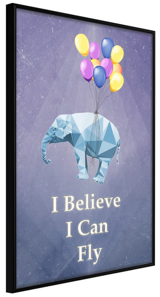 Artgeist Plagát - Flying Elephant [Poster] Veľkosť: 20x30, Verzia: Čierny rám