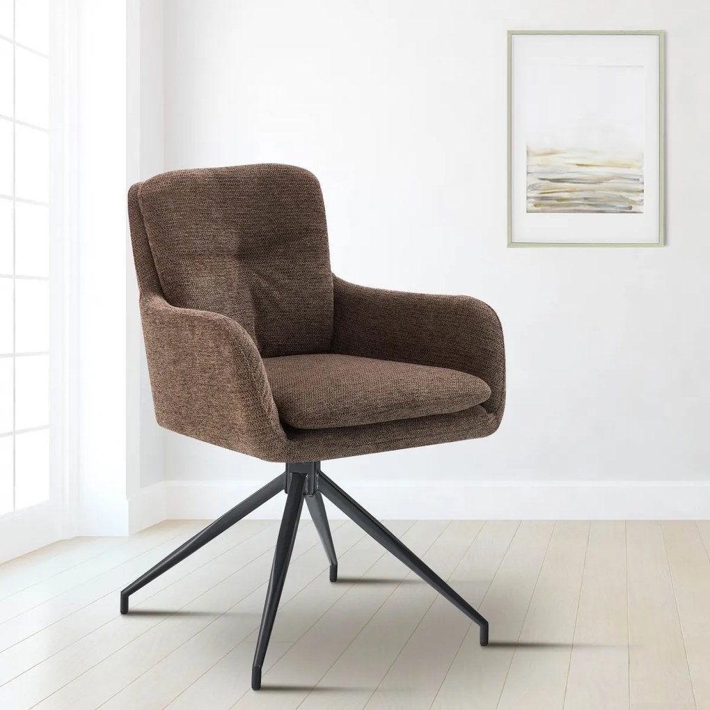 Jedálenská stolička Pickett - látka - hnedá