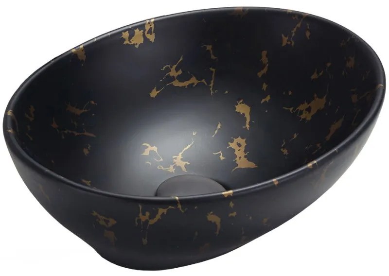 Mexen Elza, umývadlo na dosku 40,5x33x14 cm, imitácia kameňa-čierna, 21014097