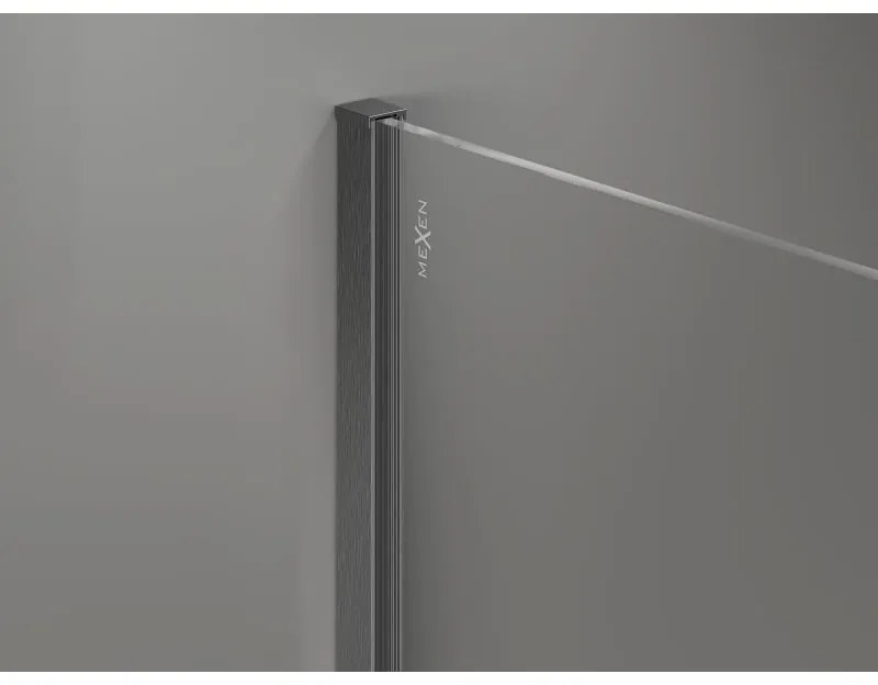 Mexen, Mexen Kioto-X sprchová stena 70 x 200 cm, priehľadná 10 mm, pištoľovo sivá kartáčovaná - 800-070-101-66-00-X