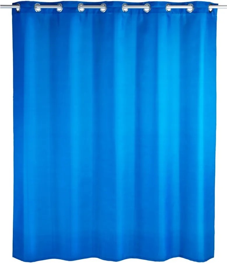 Modrý sprchový záves Wenko Comfort Flex, 180 x 200 cm
