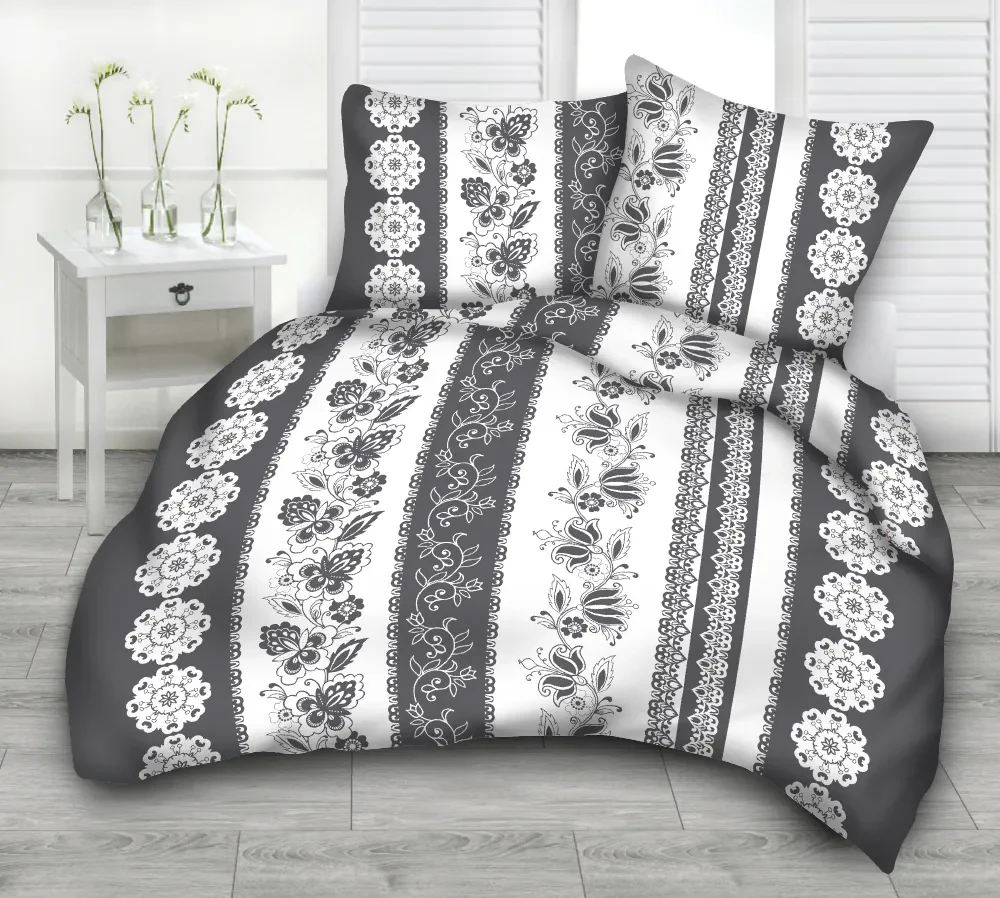 Ornament Grey bavlnené obliečky DeLuxe Rozmer obliečok: 140x200 cm, Obsah balenia: Set Balenie